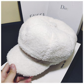 Pălărie de puf pentru femei cu vizor în patru culori