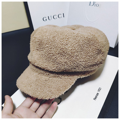 Pălărie de puf pentru femei cu vizor în patru culori