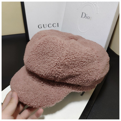 Pălărie de puf pentru femei cu vizor în patru culori