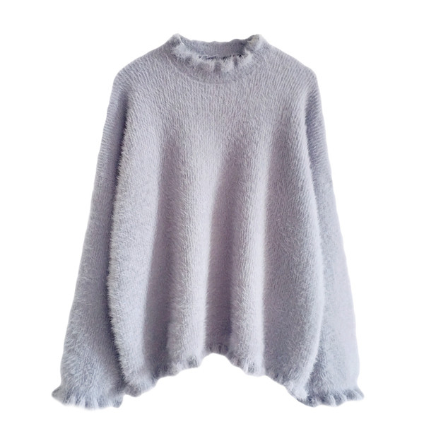 Stílusos női pulóver ovális nyakkivágással és hosszú ujjal