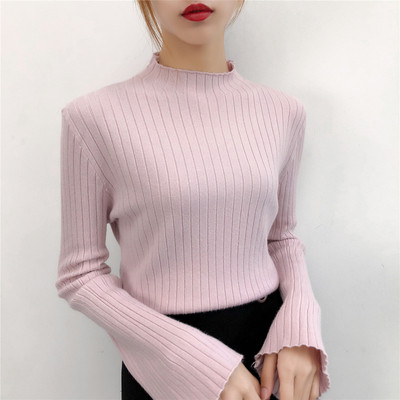 Νέο μοντέλο γυναικείο πουλόβερ με χαμηλό κολάρο  σε διάφορα χρώματα