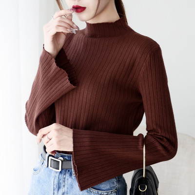 Νέο μοντέλο γυναικείο πουλόβερ με χαμηλό κολάρο  σε διάφορα χρώματα