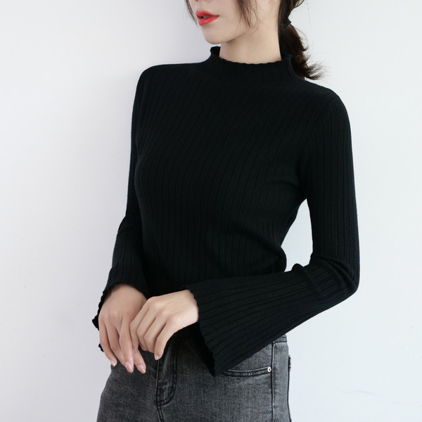 Νέο μοντέλο γυναικείο πουλόβερ με χαμηλό κολάρο  σε διάφορα χρώματα