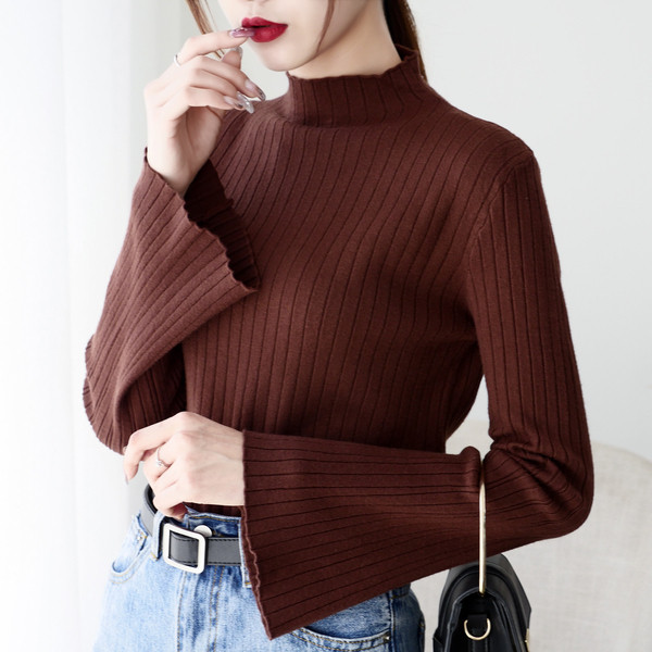 Νέο μοντέλο γυναικείο πουλόβερ με χαμηλό κολάρο  σε διάφορα χρώματα