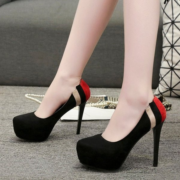 Pantofi eleganti de dama cu toc in doua culori