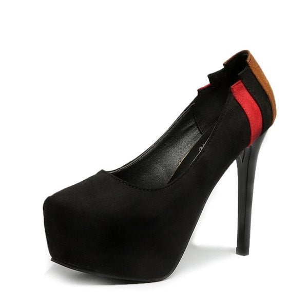 Pantofi eleganti de dama cu toc in doua culori