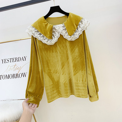 Μοντέρνα γυναικεία μπλούζα με δαντέλα σε διάφορα χρώματα