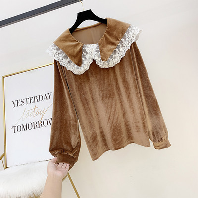 Μοντέρνα γυναικεία μπλούζα με δαντέλα σε διάφορα χρώματα