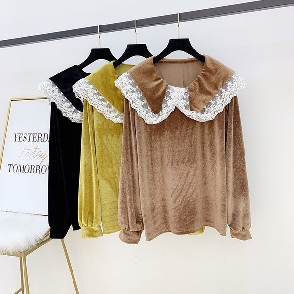 Μοντέρνα γυναικεία μπλούζα με δαντέλα σε διάφορα χρώματα