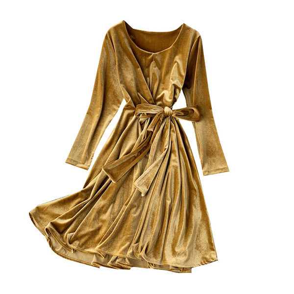 Γυναικείο φόρεμα με ζώνη στη μέση σε διάφορα χρώματα