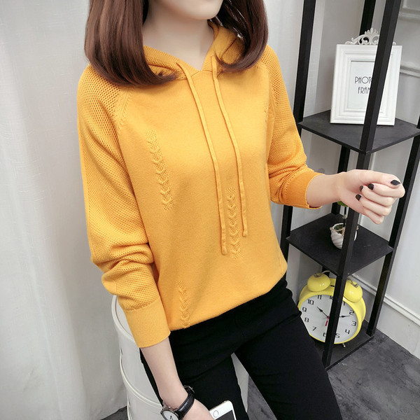 Női alkalmi blúz kapucnival és megkötővel fehér, fekete, sárga, bézs, kék és zöld színben