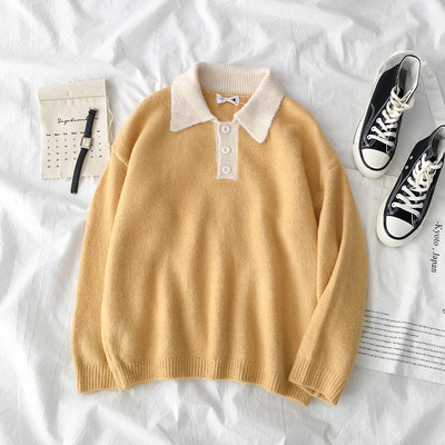 Μοντέρνα γυναικεία μπλούζα με κολάρο και κουμπιά