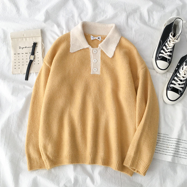 Μοντέρνα γυναικεία μπλούζα με κολάρο και κουμπιά