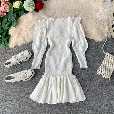 Elasztikus női ruha ejtett ujjakkal több színben