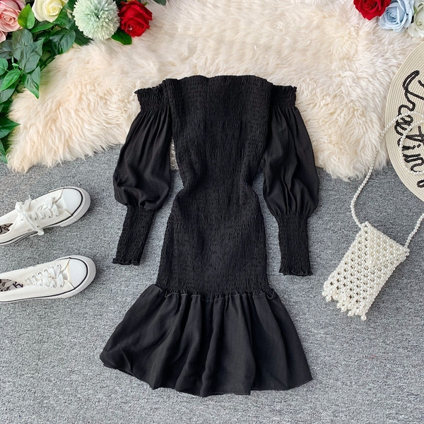 Elasztikus női ruha ejtett ujjakkal több színben