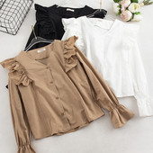 Modern női ing gombokkal és fürtökkel, három színben