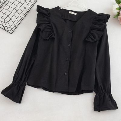 Modern női ing gombokkal és fürtökkel, három színben