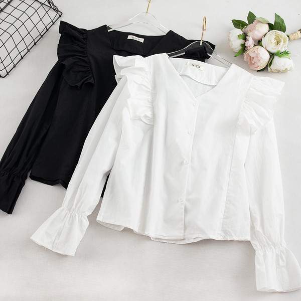 Modern női ing gombokkal és fürtökkel, három színben