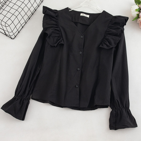 Modern női ing gombokkal és fürtökkel, három színben