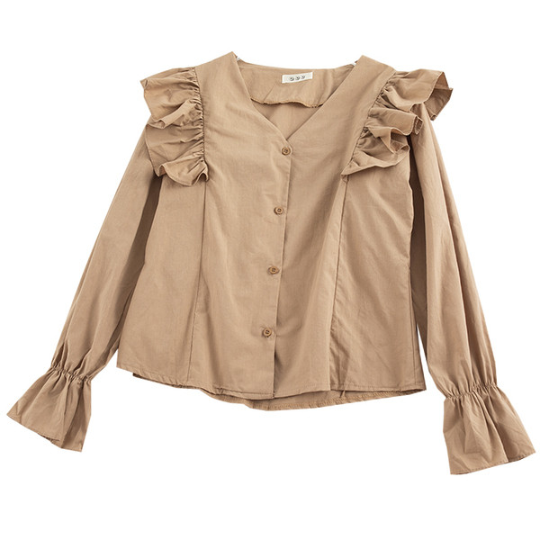 Modern női ing gombokkal és fürtökkel, három színben