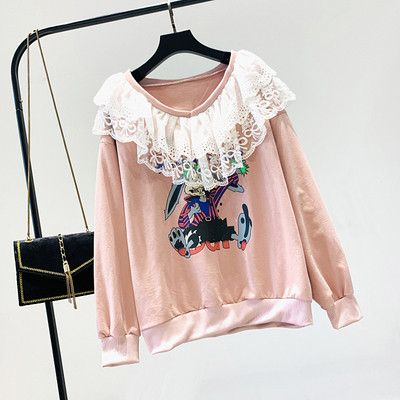 Sport-alkalmi női blúz rátéttel és csipkével, három színben