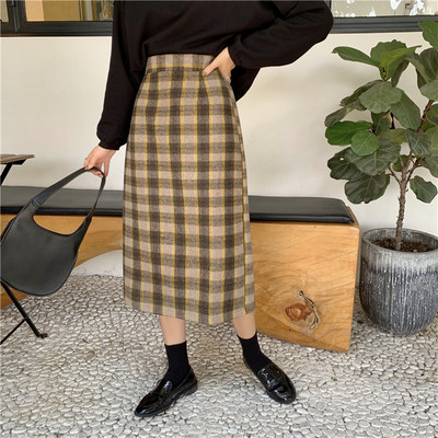 Γυναικείακαρό φούστα σε δύο χρώματα με ψηλή μέση