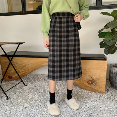 Γυναικείακαρό φούστα σε δύο χρώματα με ψηλή μέση