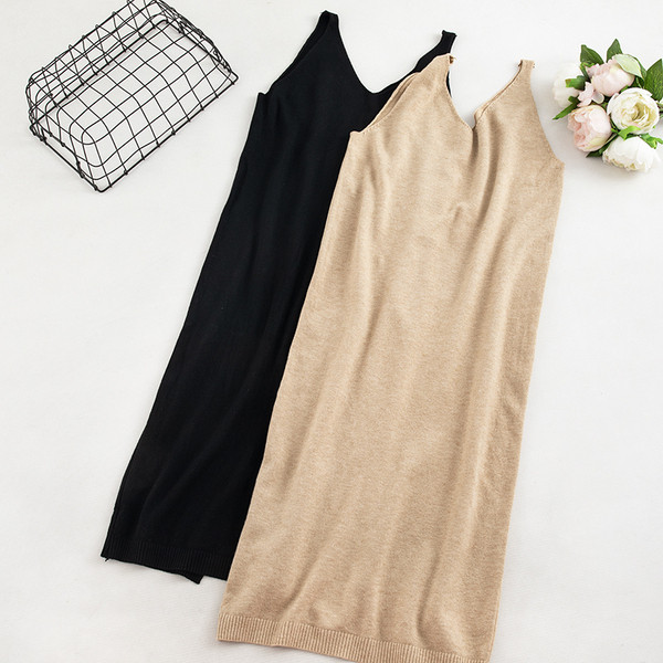 Rochie casual de dama cu bretele in bej si negru