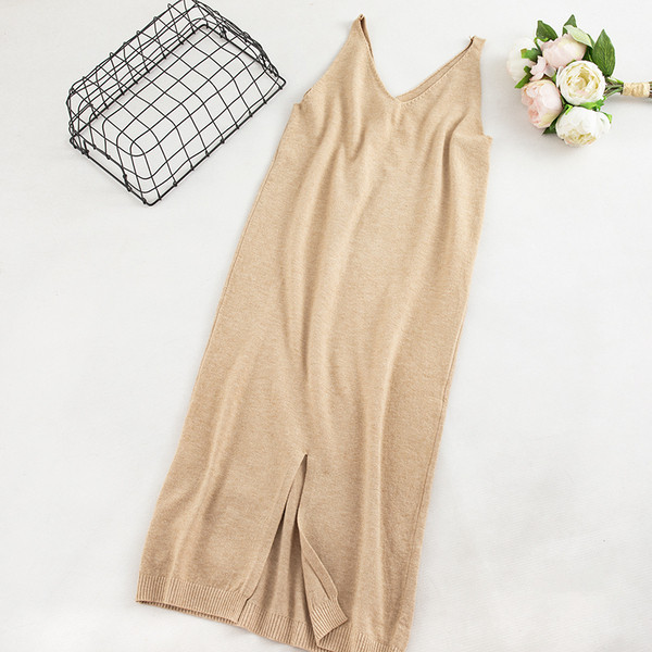 Rochie casual de dama cu bretele in bej si negru