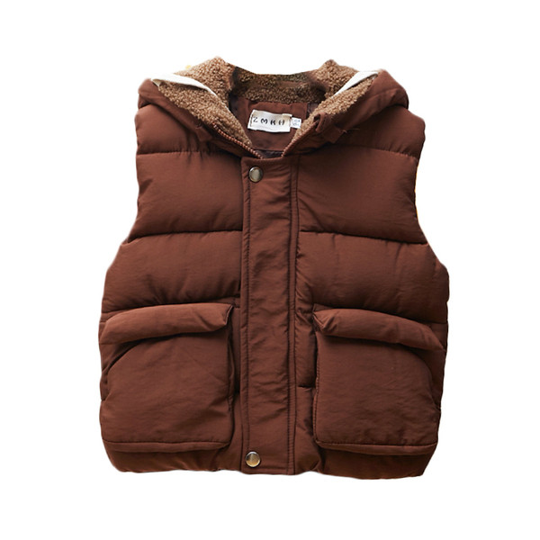 Vesta moderna pentru copii in trei culori cu gluga si nasturi