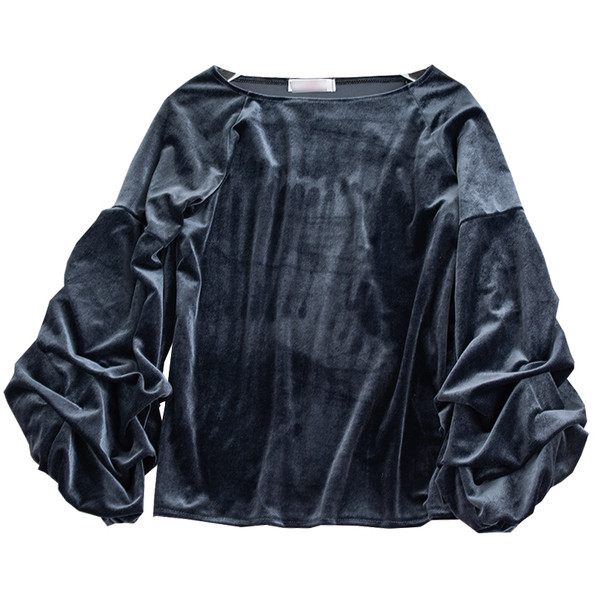 Μοντέρνα γυναικεία μπλούζα βελούδο με μανίκια 3/4 σε διάφορα χρώματα