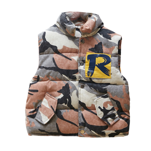 Vesta de camuflaj pentru copii pentru baieti in doua culori cu aplicatie