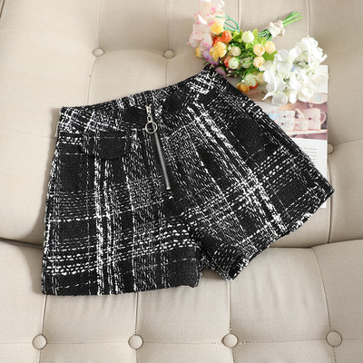 Modern női rövidnadrág magas derékkal, cipzárral több színben