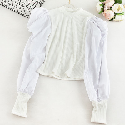 Alkalmi női blúz ovális nyakkivágással és hosszú ujjú öt színben