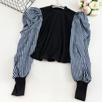 Alkalmi női blúz ovális nyakkivágással és hosszú ujjú öt színben