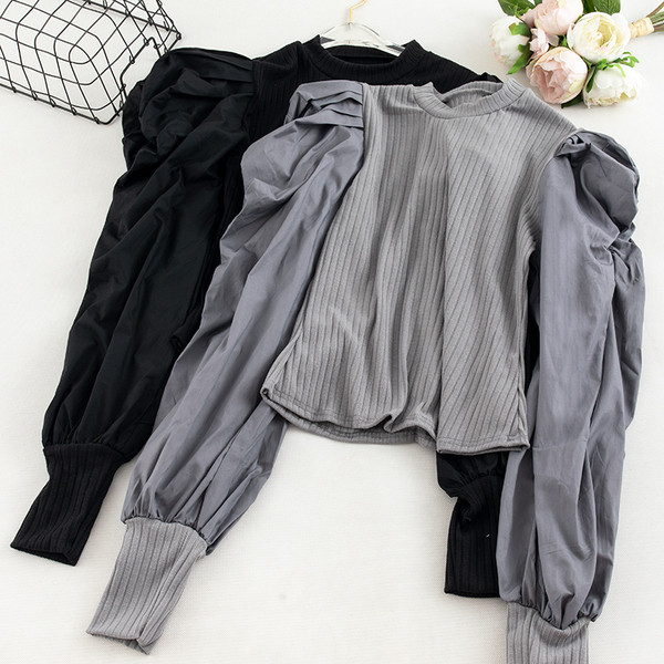 Alkalmi női blúz ovális nyakkivágással és hosszú ujjú öt színben