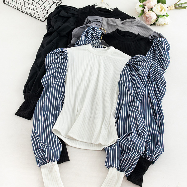 Alkalmi női blúz ovális nyakkivágással és hosszú ujjú öt színben