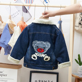Geaca de blugi pentru baieti pentru copii in albastru cu broderie