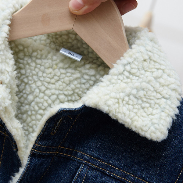 Geaca de blugi pentru baieti pentru copii in albastru cu broderie