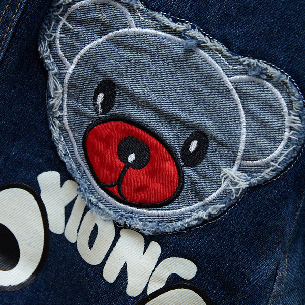 Geaca de blugi pentru baieti pentru copii in albastru cu broderie