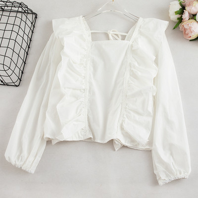 Καθημερινή γυναικεία μπλούζα με κορδόνια και μακρύ μανίκι σε τέσσερα χρώματα