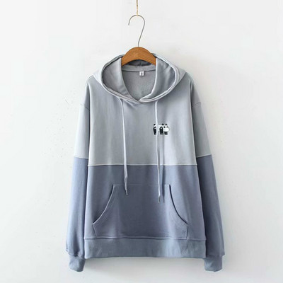 Női alkalmi pulóver kapucnival és zsebbel rózsaszín és kék színben