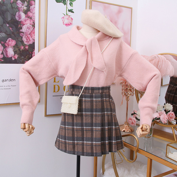 Modern női pulóver megkötős sárga, narancssárga, rózsaszín, zöld és fehér színben