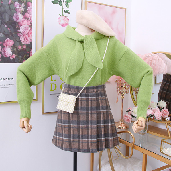 Modern női pulóver megkötős sárga, narancssárga, rózsaszín, zöld és fehér színben