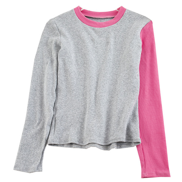 Alkalmi női blúz, hosszú ujjú rózsaszín és fekete színben