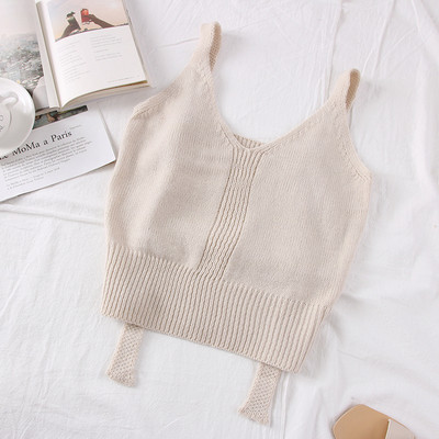 Maieu modern de damă cu decolteu spitz și bretele în mai multe culori