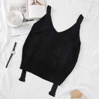 Maieu modern de damă cu decolteu spitz și bretele în mai multe culori