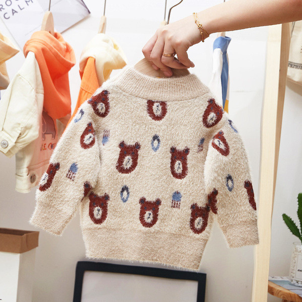 Aktuális gyerek pulóver fiúknak fekete és bézs színben