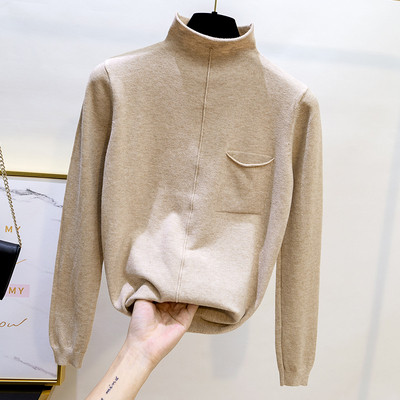 Bluza casual de dama cu buzunar in culorile alb, negru, bej, maro, verde, galben si mov