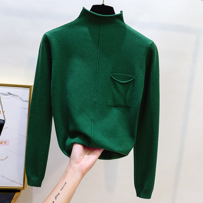 Bluza casual de dama cu buzunar in culorile alb, negru, bej, maro, verde, galben si mov